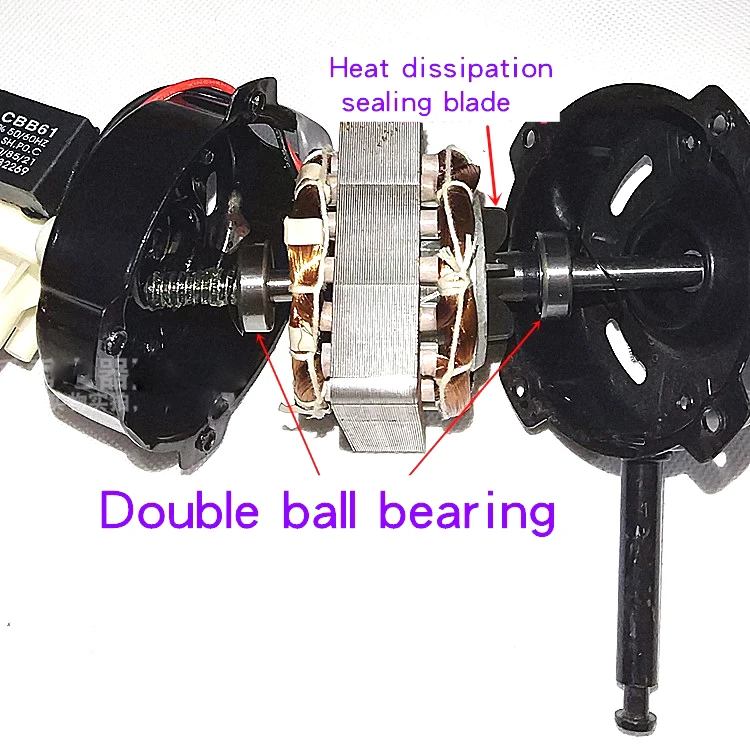 Electric Fan Motor AC 220V Double Ball Bearing Table Fan Motor Universal Foor Fan Motor Pure Copper Wire Head 8