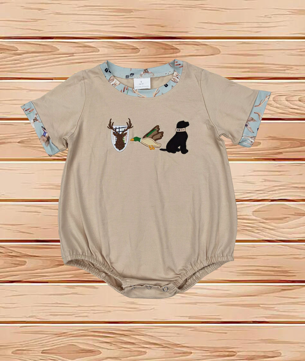 

3.24 Wholesale western boutique onesies Newborn toddler Baby Infant Boys Hunting Deer Duck Dog Rompers