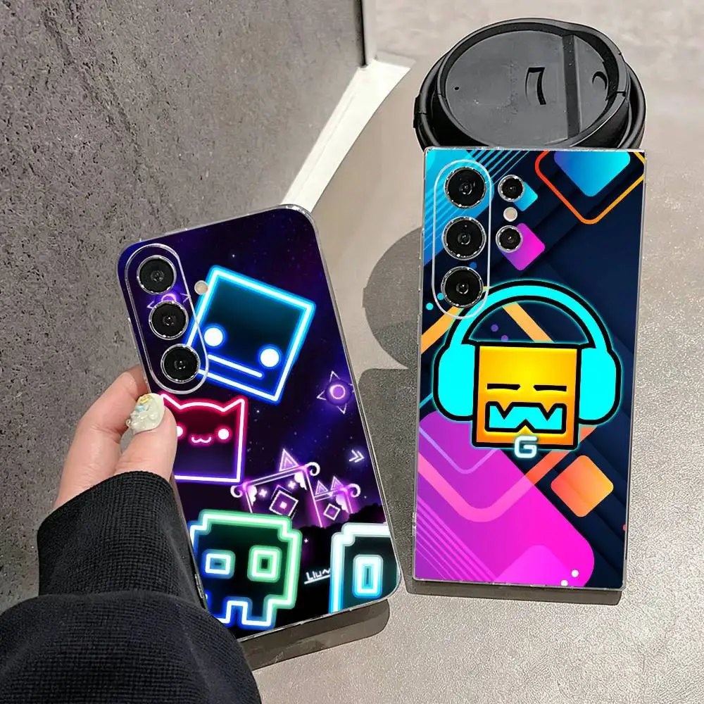 Retro G-Geometry D-Dash Game  Phone Case For Samsung S25,S24,S21,S22,S23,S30,Ultra,S20,Plus,Fe,Note,10,9,5G Transparent Cover
