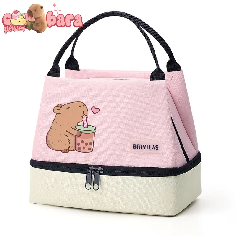 

Capybara Insulated Lunch Bag, Portable Lunch Box Storage Bag, Foldable Insulated Cooler Handbag For Office School Picnic gift