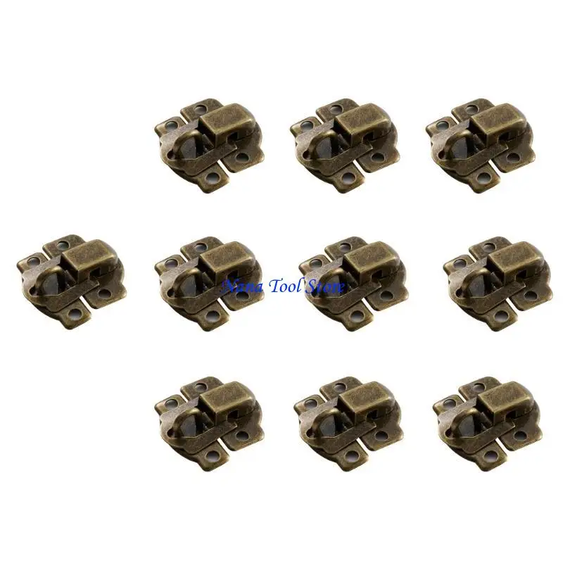 31GJ 10 Pcs Antique Clasp Hasps Jewelry Box Buckle Vintage Decorative Hasp for Cabinet Jewelry Cases Wooden Boxes