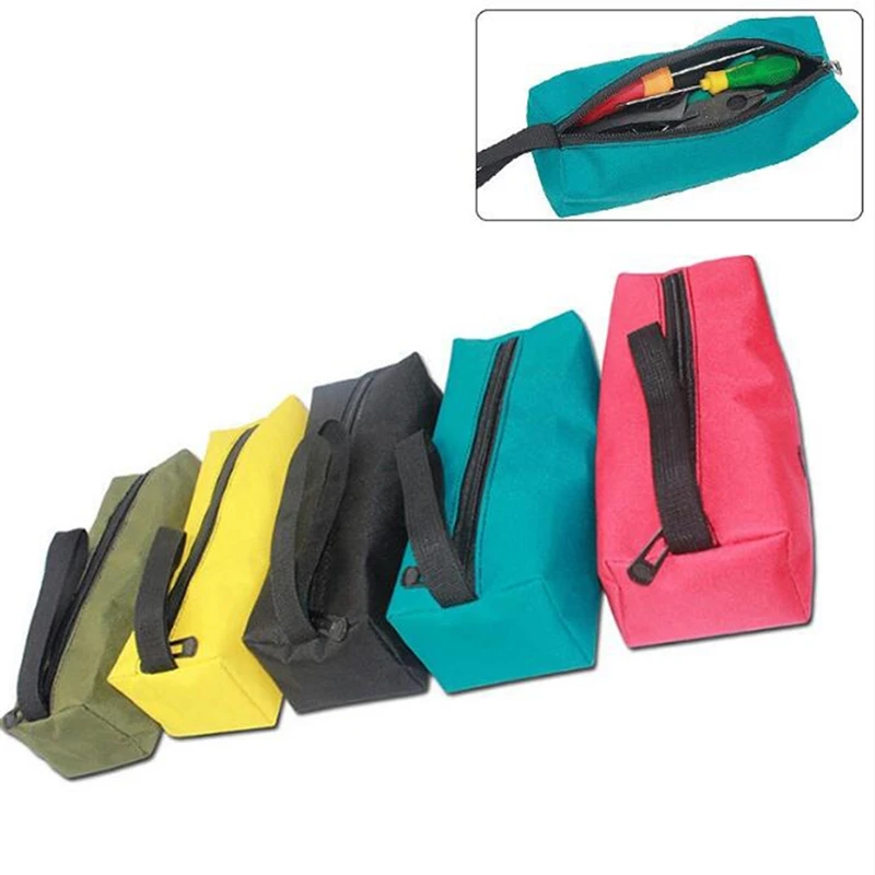 Hand Tool Bag Thick Canvas Bag for Small Tools Screwdriver Wrench Tweezers Drill Bit Organizer Bag Waterproof Zipper Pouch