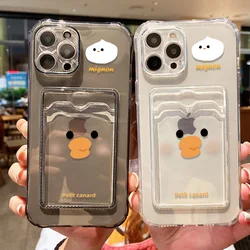 Card Slot Clear Case For iPhone 15 Case iPhone 17 Air 16e 16 Pro Max 11 12 13 14 15 XR XS Max Soft Silicone Pocket Wallet Cover