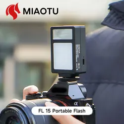 MIAOTU FL15 Mini Speedlite Flash 2500K-6500K Bi-Color LED for Canon Nikon Sony DSLR/Mirrorless Camera with Hot Shoe