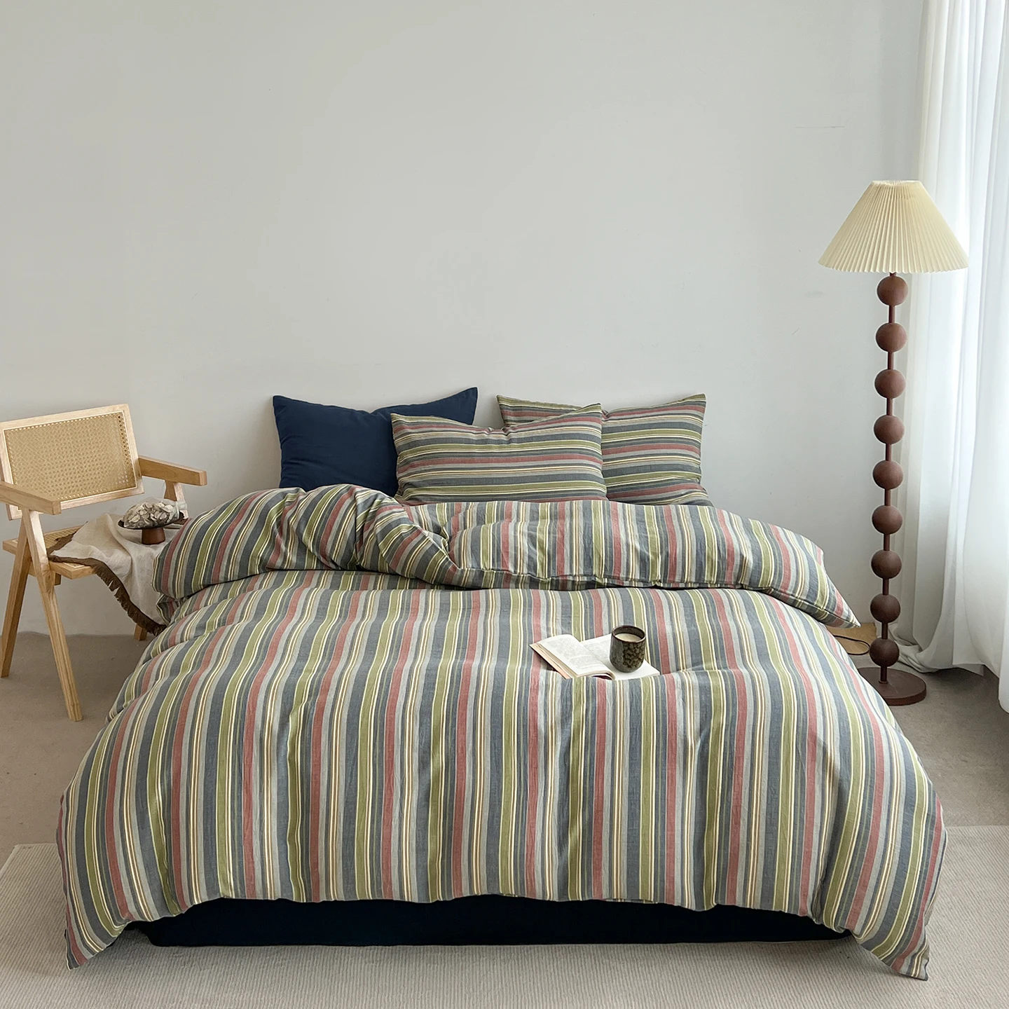 Niedliche Bettwäsche im koreanischen Stil für Mädchen Bettwäsche neue haut freundliche frische Flora gedruckt gewaschene Baumwolle Bett bezug Set – Detail 2