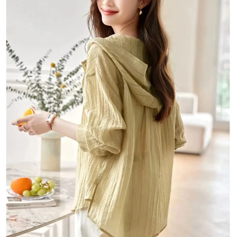 Spring Autumn Fashion Solid Shirts Women's Clothing Temperament Polo Neck Long Sleeve Single Pockets Breasted Korean Chic Tops