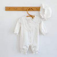 New autumn baby clothing, 0-3 year old female baby, lace long sleeved jumpsuit, crawling suit