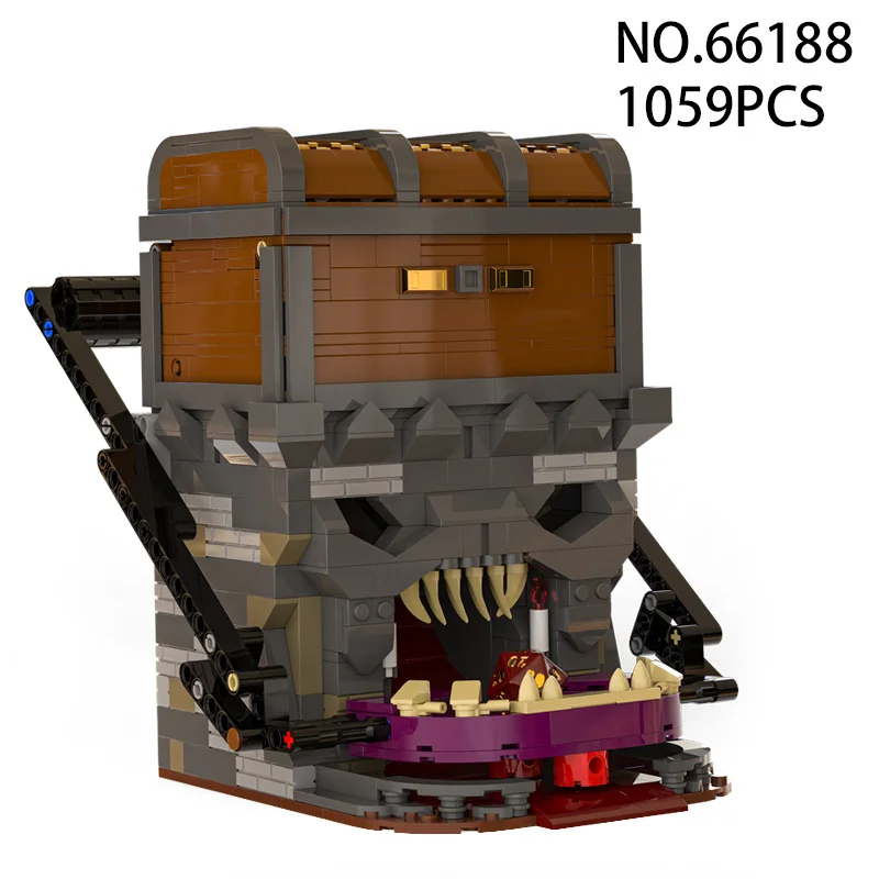 

MOC Mysterious Treasure Chest Game Monster Building Blocks Kit Animated Mimic Box with Moving Parts Bricks Set Toy for Kids Gift