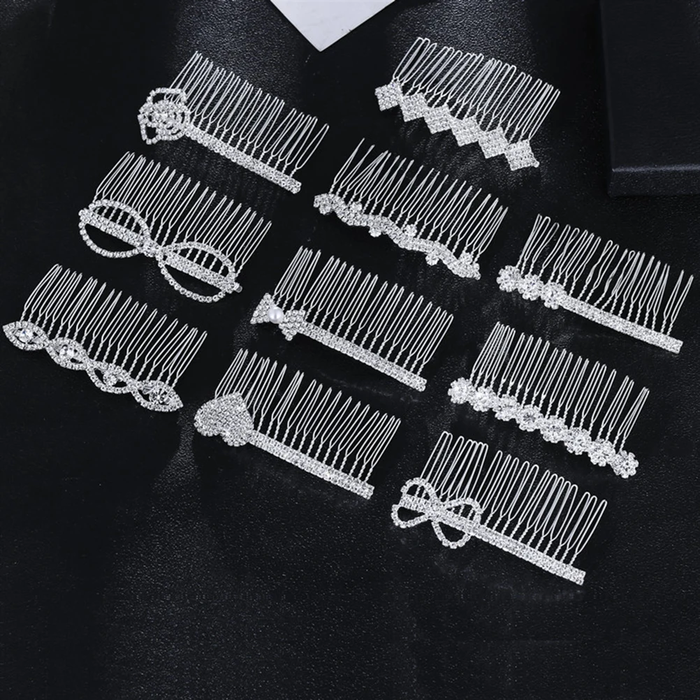 

2Pcs Bridal Hair Comb Rhinestone Decorative Women Wedding Accessories Bride Bridesmaid Party Prom Night Hairstyle