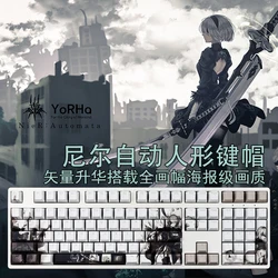 108 Keys PBT Dye Subbed Keycaps Cartoon Anime Gaming Key Caps NieR 2B Backlit Keycap For ANSI Layout