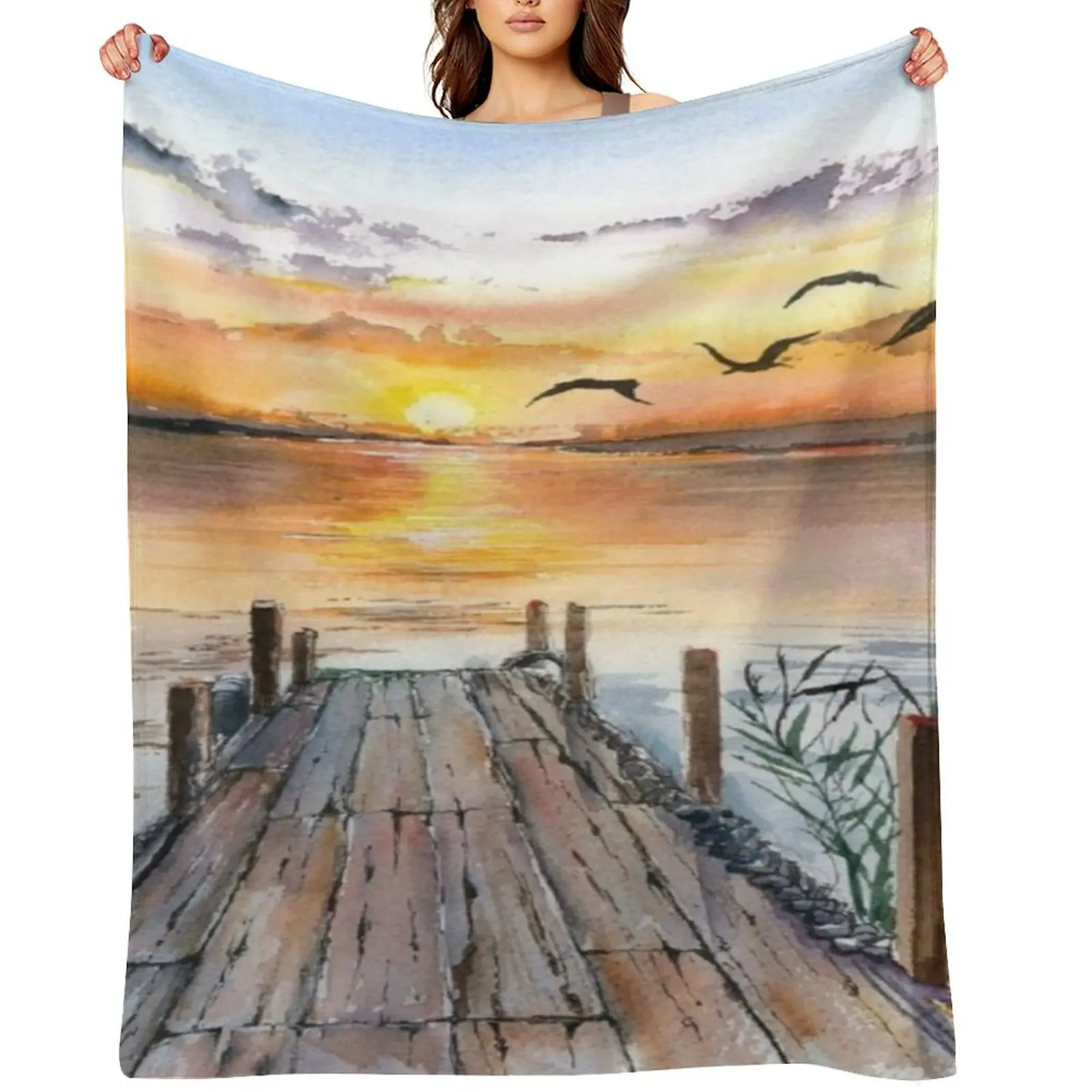 

Aquarell Throw Blanket Stuffeds Flannels Nap Hairy Blankets
