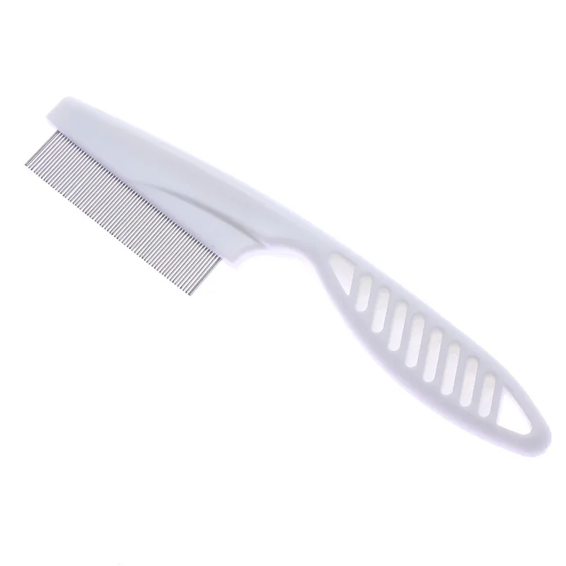 Dog Cat Flea Comb White Blue Pet Removal Massage Comb Wool Grooming Accessories Stainless Steel Pin Pet Hair Cleaning Tool