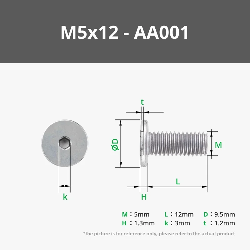Original brand new M5x12 cylindrical head machine thread screw AA001 for Bambu lab 3D printing model Special standard parts