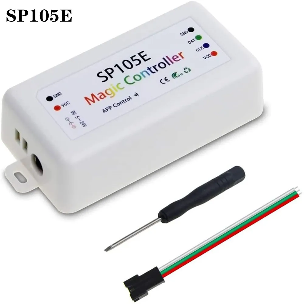 Sp108e wifi ws2811 ws2812b controlador de música led sp107e sk6812 sp105e bluetooth apa102 sp110e ws2801 pixels tira conduzida DC5-24V