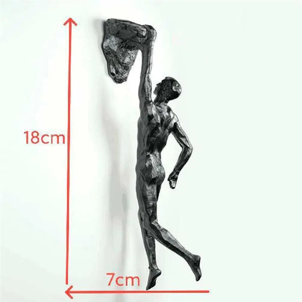 Athlete Rock Climbing Man Resin Background Wall Hanging Decoration Sculpture Statue Figures Creative Rock Climber Statue Pendant
