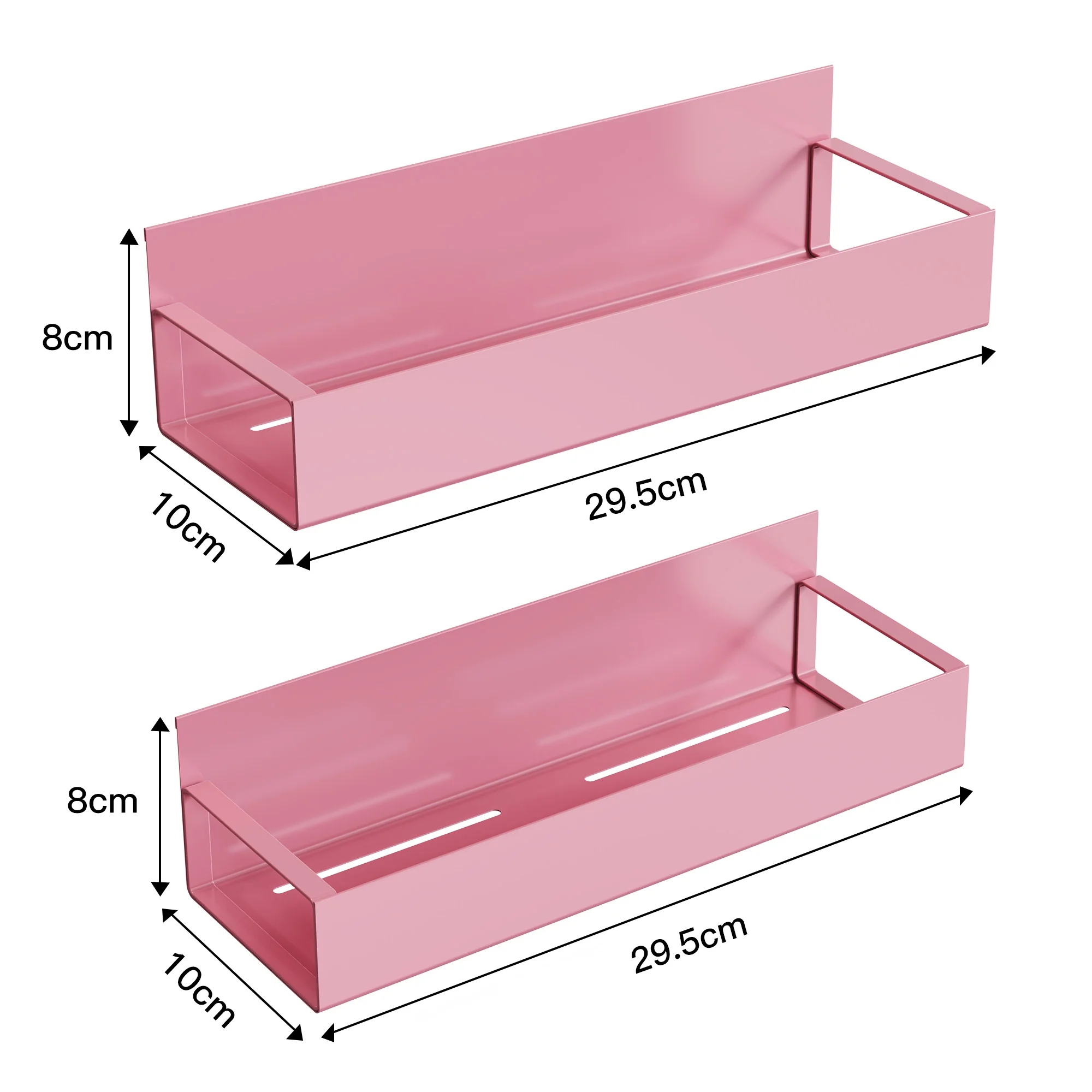 2PCS Pink Iron Magnetic Refrigerator Side Shelves Kitchen Toilets Organizer Spice Seasoning Storage Rack Household Accessories