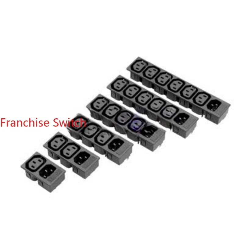 10PCS One male and three female sockets with insurance, power socket quadruple seat R-3014G23