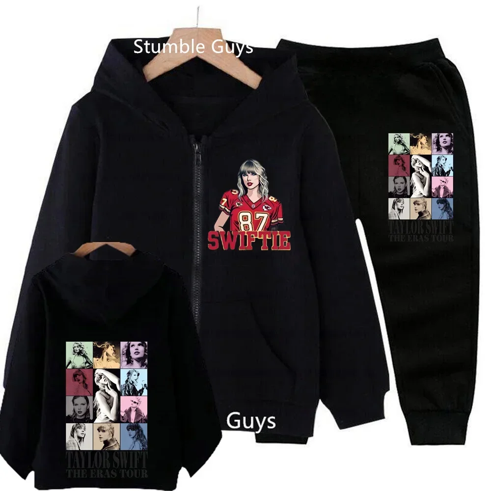 

Disney casual trend comfortable hoodie set cartoon Funny Spring and autumn boys and girls hoodie set Princess