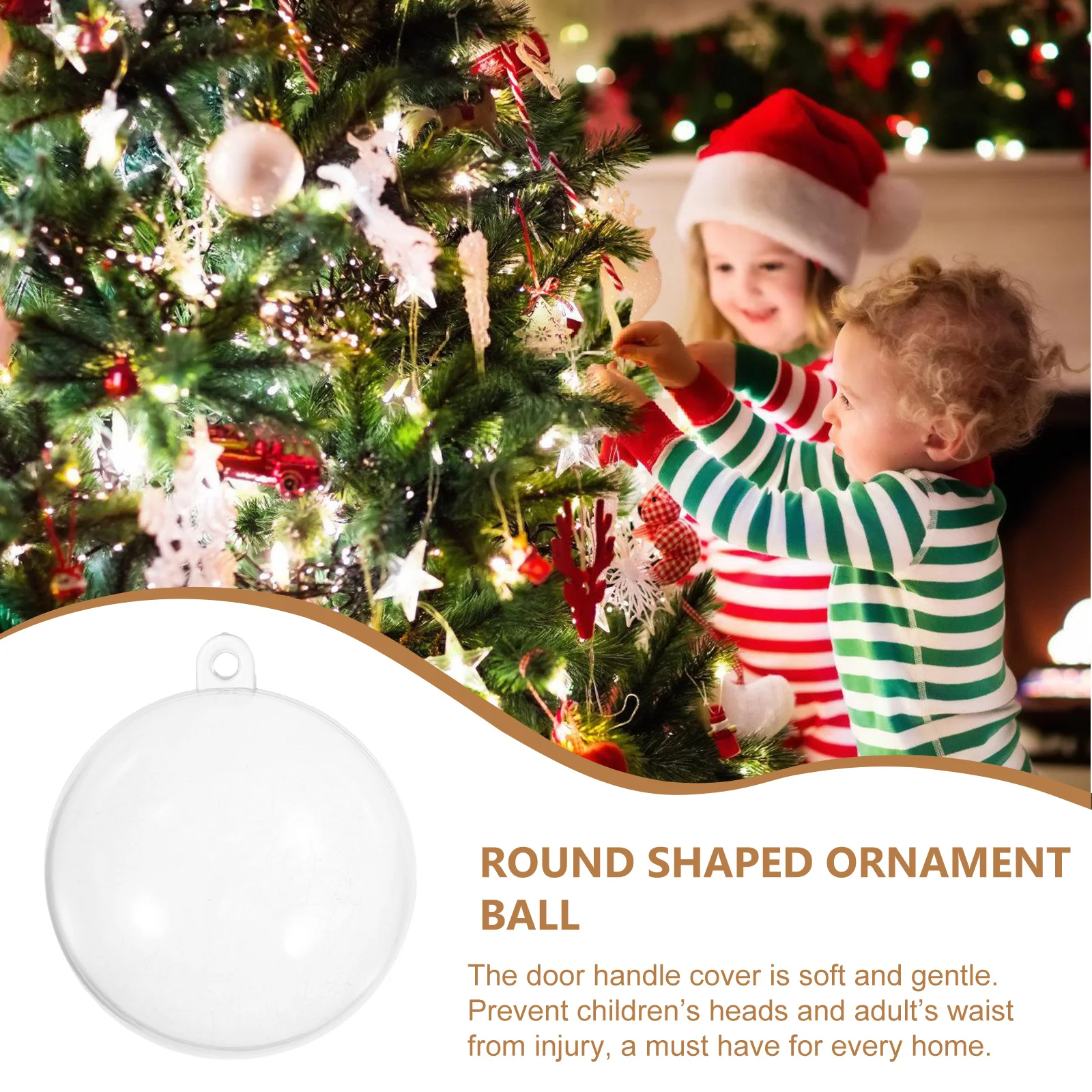 

30Pcs Hollow Round Ball Ornaments Plastic Clear Fillable DIY Christmas Wedding Party Decor Hanging Balls Bath Mold