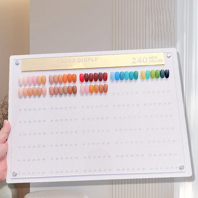 

Acrylic Nail Color Display Rack Professional Nail Polish UV Gel Color Card Salon Tools with False Nail Tips Manicure Supplies