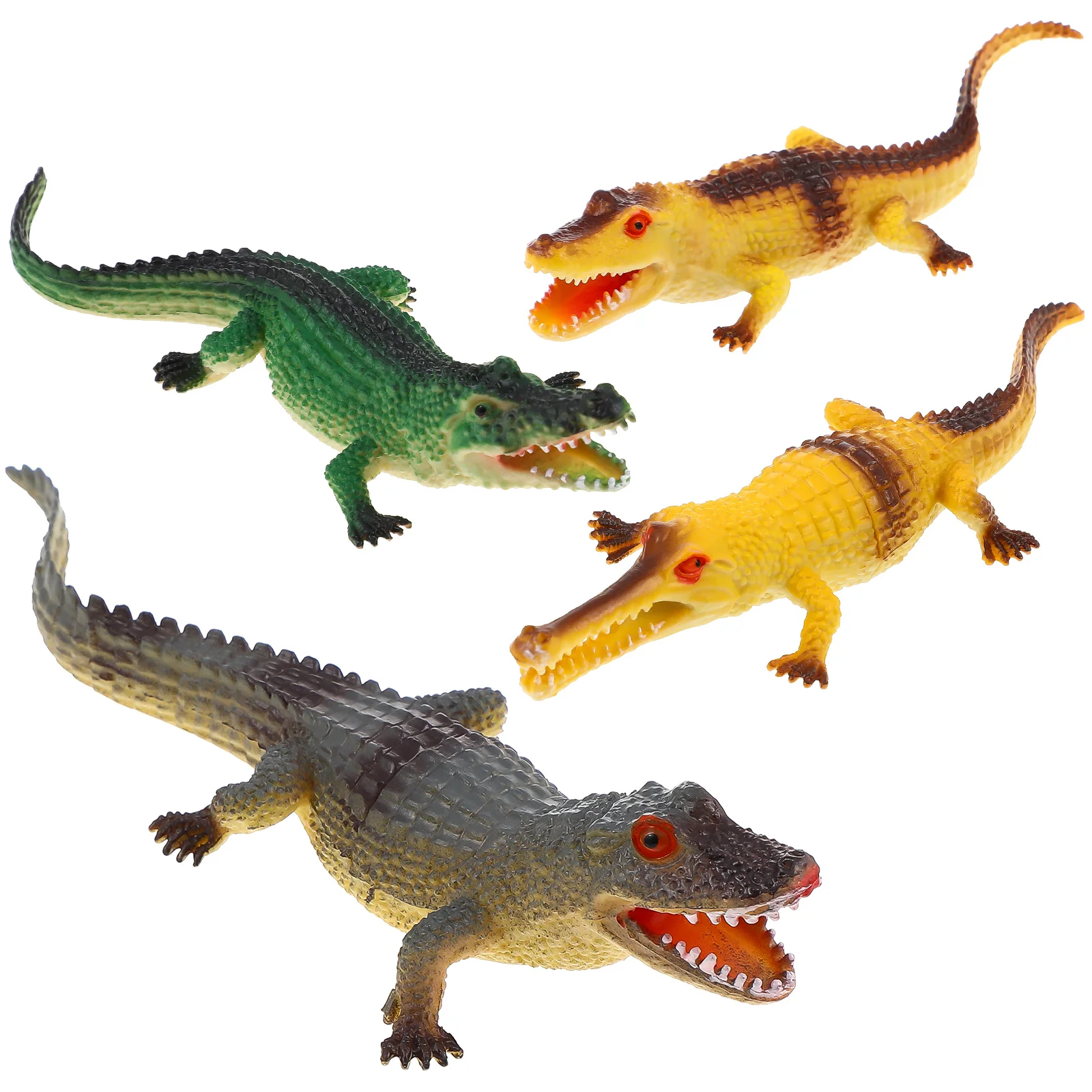 

4 Pcs Simulated Toy Model Set Alligator Bath Boy Lifelike Animal Models Ornament Pvc