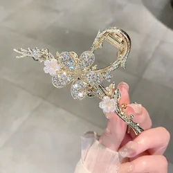 Garra de cabelo strass para mulheres, grampos pérola, grampo prateado, estilo vintage, acessórios strass, presilhas