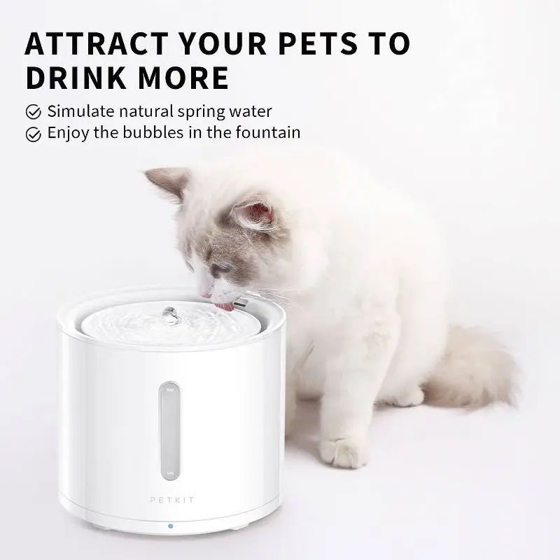 

2L Dog Cat Water Fountain Wireless Pump 3 Flowing Modes App Control 4-Stage Filtration Ultra Quiet Detachable Pet Fountain