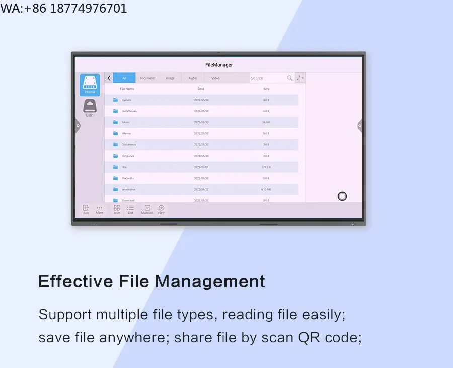 

55-дюймовая интерактивная сенсорная доска для обучения, универсальное оборудование для образования и конференций
