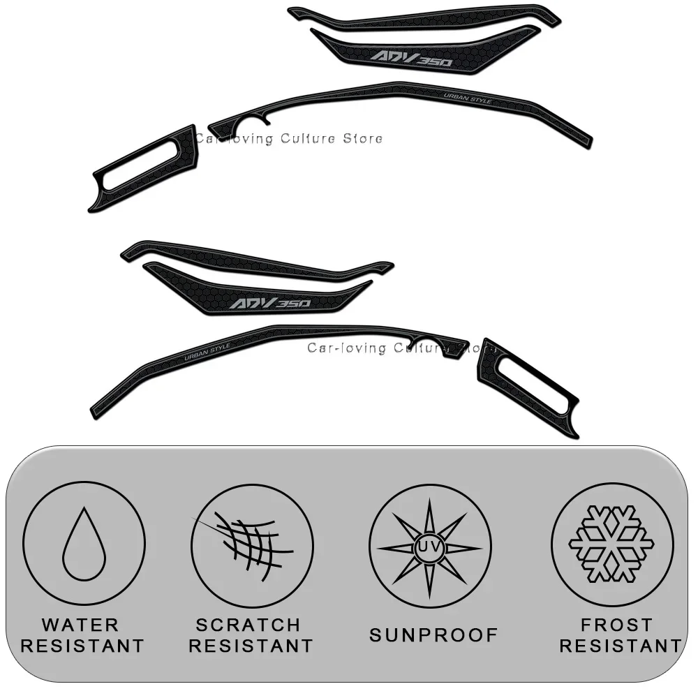 혼다 Adv 350 2022 2023 3D 에폭시 송진 스티커, 방수 스크래치 방지 보호 스티커, 오토바이 핸드 가드 스티커
