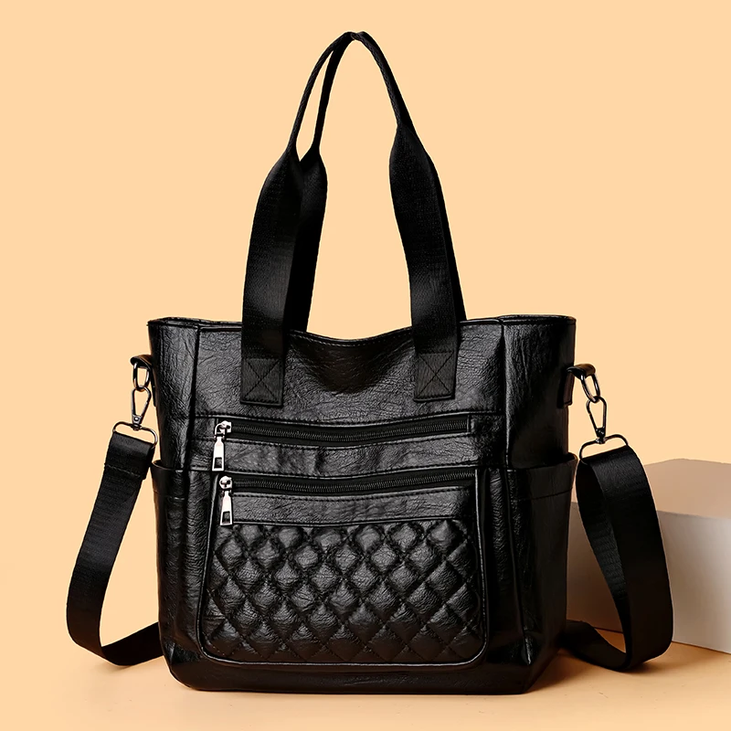 Сумка большой вместимости, женская зимняя новая модная сумка-тоут в стиле ретро, высококачественная сумка-мессенджер с несколькими отделениями, сумка A Main