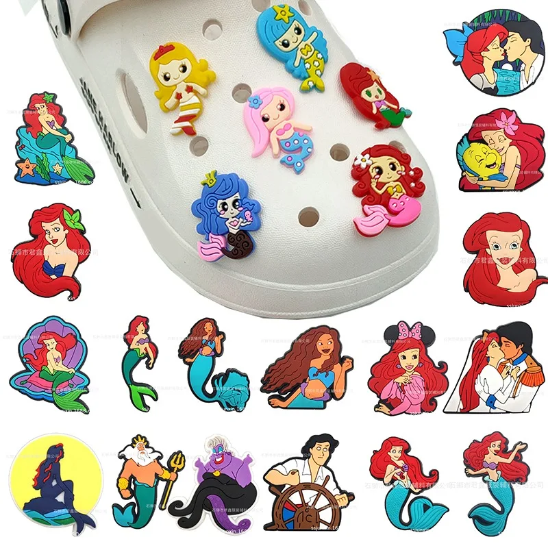 Dijes de Ariel La sirena para niños, 1 piezas, hebilla de zapato de dibujos animados, accesorios para zapatos, regalos de Navidad y cumpleaños