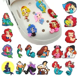 1Pcs Ariel the Mermaid  Anime Cute Charms Shoe Buckle DIY Cartoon Charm Shoe Accessories Kids Christmas Birthday Gifts