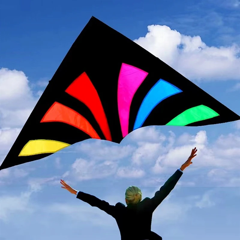 free shipping rainbow delta kites for adults reel windsocks kite flying children kite string weifang kite factory sports kite