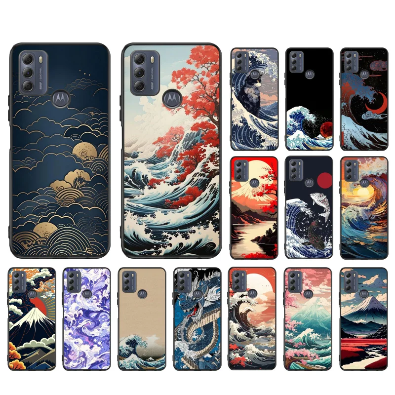 Japanese Mountain Wave Cloud Phone Case For Moto G84 G23 G24 G31 G32 G41 G51 G52 G53 G54 G71 G82 G42 G62 G200 G Play G Stylus