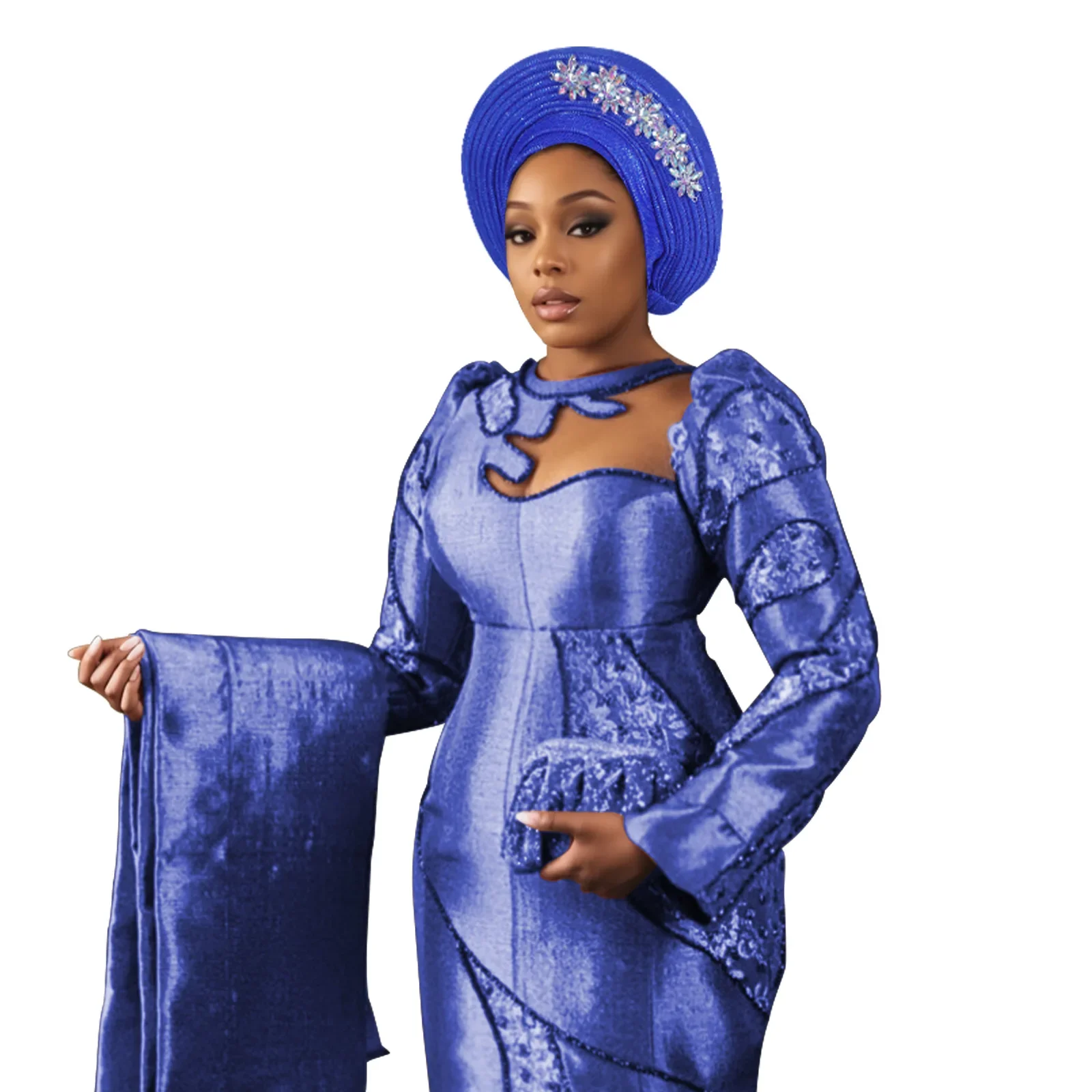 

Already Made Turban Cap for Women African Auto Gele Headtie Aso Oke Nigeria Wedding Head Wrap Diamonds Hijab Bonnet Hat Headwear