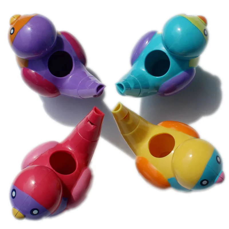 1pc 2-em-1 normal crianças apito e água apito brinquedos de banho do bebê colorido pássaro venda quente presente da criança