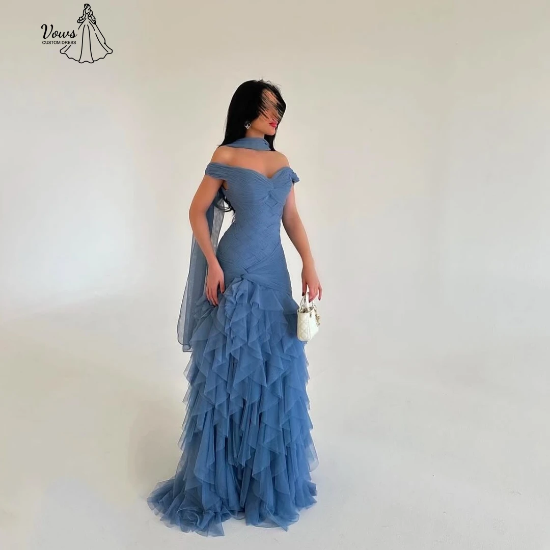 فستان سهرة فاخر مصنوع حسب الطلب من Vows 2025 فساتين أنيقة للنساء بخط كتف على شكل بطاقة فساتين شريطية للمناسبات الخاصة #1