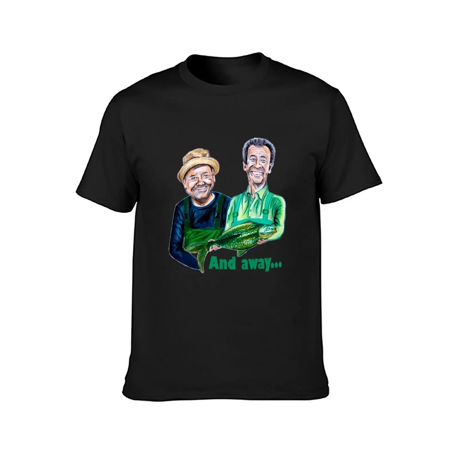 Caricatures of Bob Mortimer and Paul Whitehouse - Gone Fishing T-Shirt tops anime Short sleeve tee men