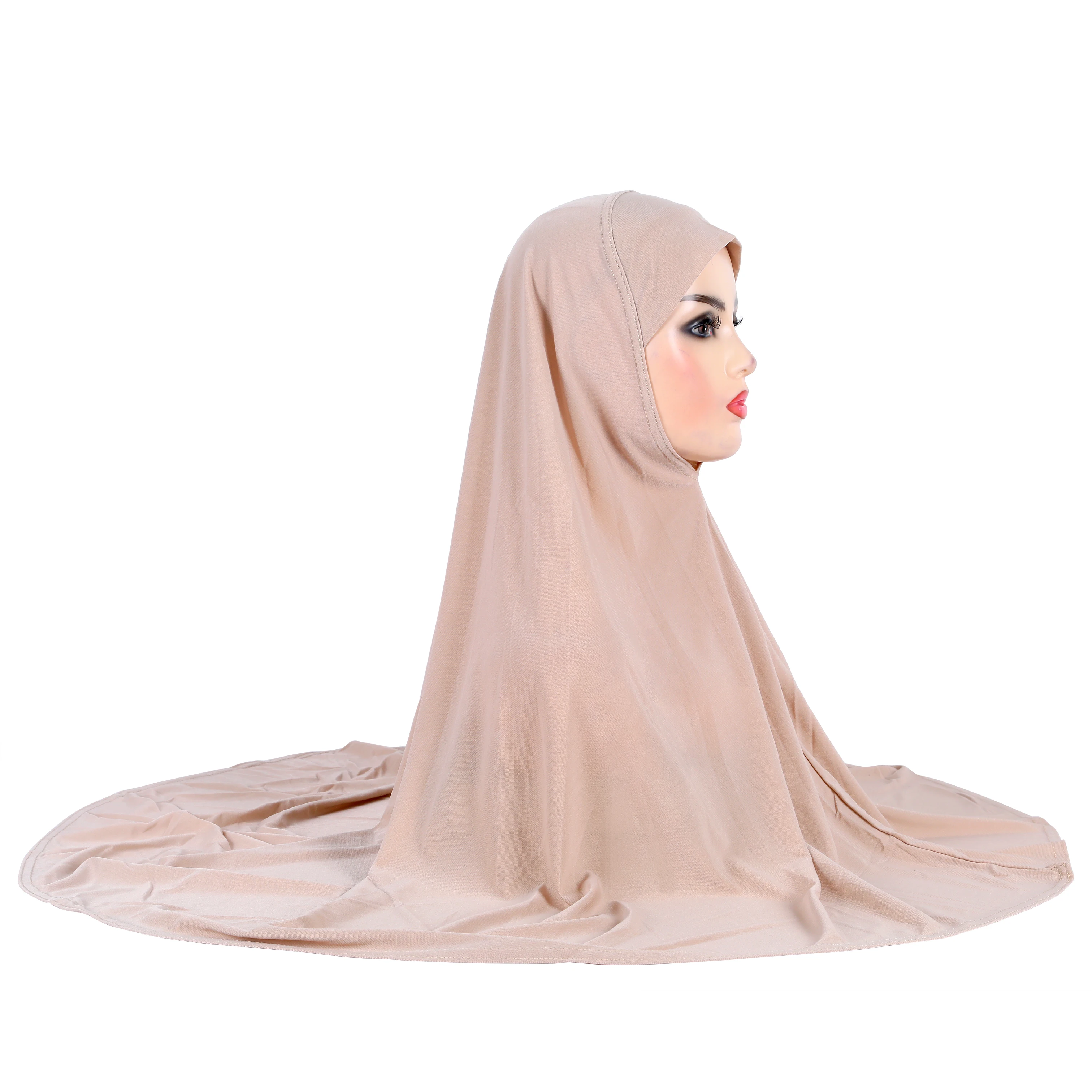 H023 Adults big size 90*80cm plain pray hijab muslim hijab scarf islamic headscarf hat armia pull on headwrap