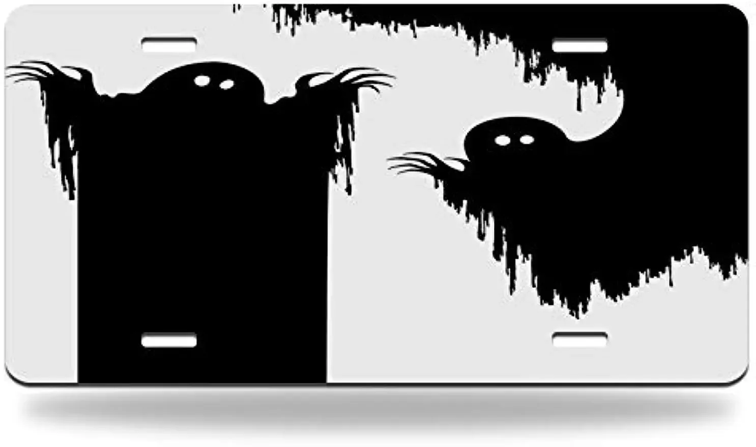 Halloween Car Tags Monster Creepy Ghost Spirit Phantom Horror License Plates Auto Cover Frame for US Vehicle Man Woman 12x6 Inch