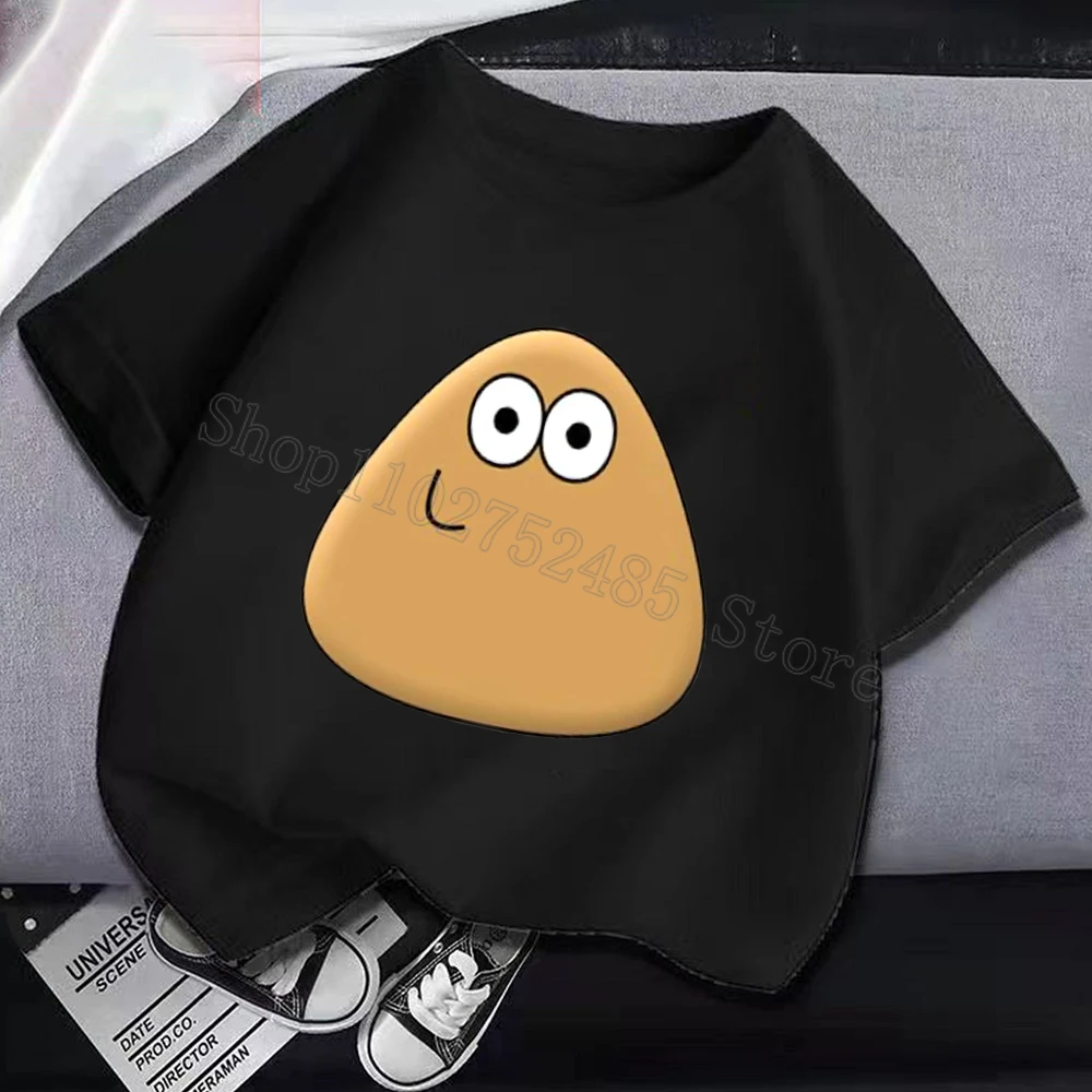 Meu Pet Alien Pou T-shirts para crianças, Figuras do Anime dos desenhos animados, Manga curta de algodão, Boutique Round Neck Tees, Boutique Tops, Jogo Quente