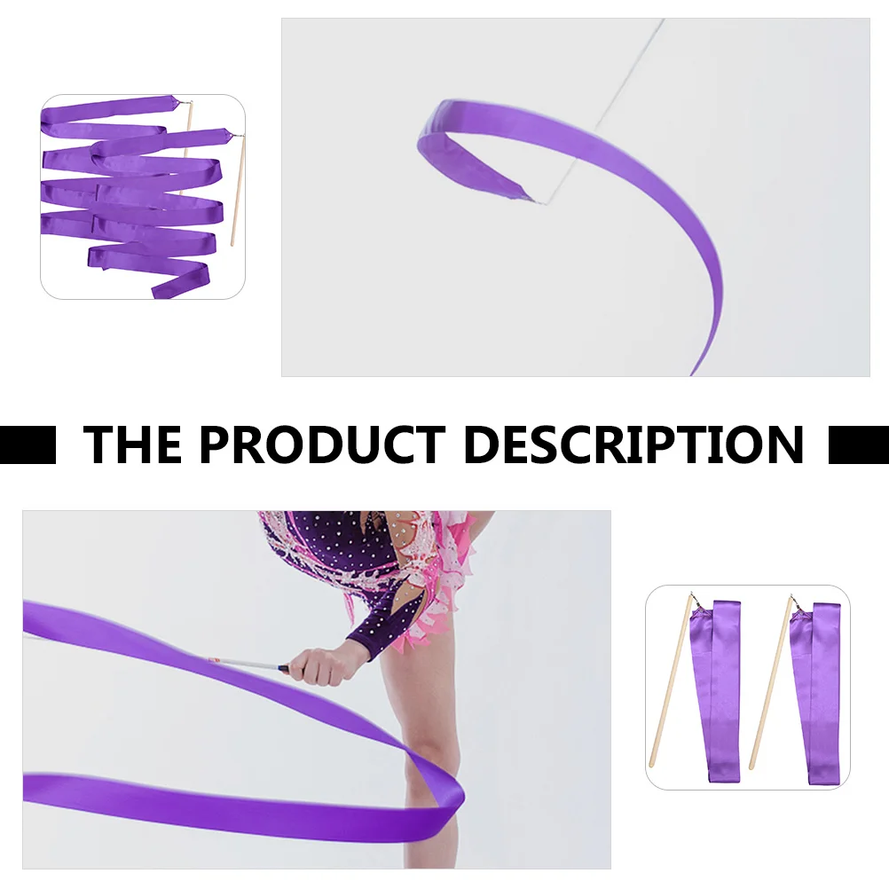 4 قطعة أشرطة الجمباز الرقص اللافتات الإيقاعية الملونة الشريط للأطفال أداء هدية الإيقاعي الشريط الرقص غاسل