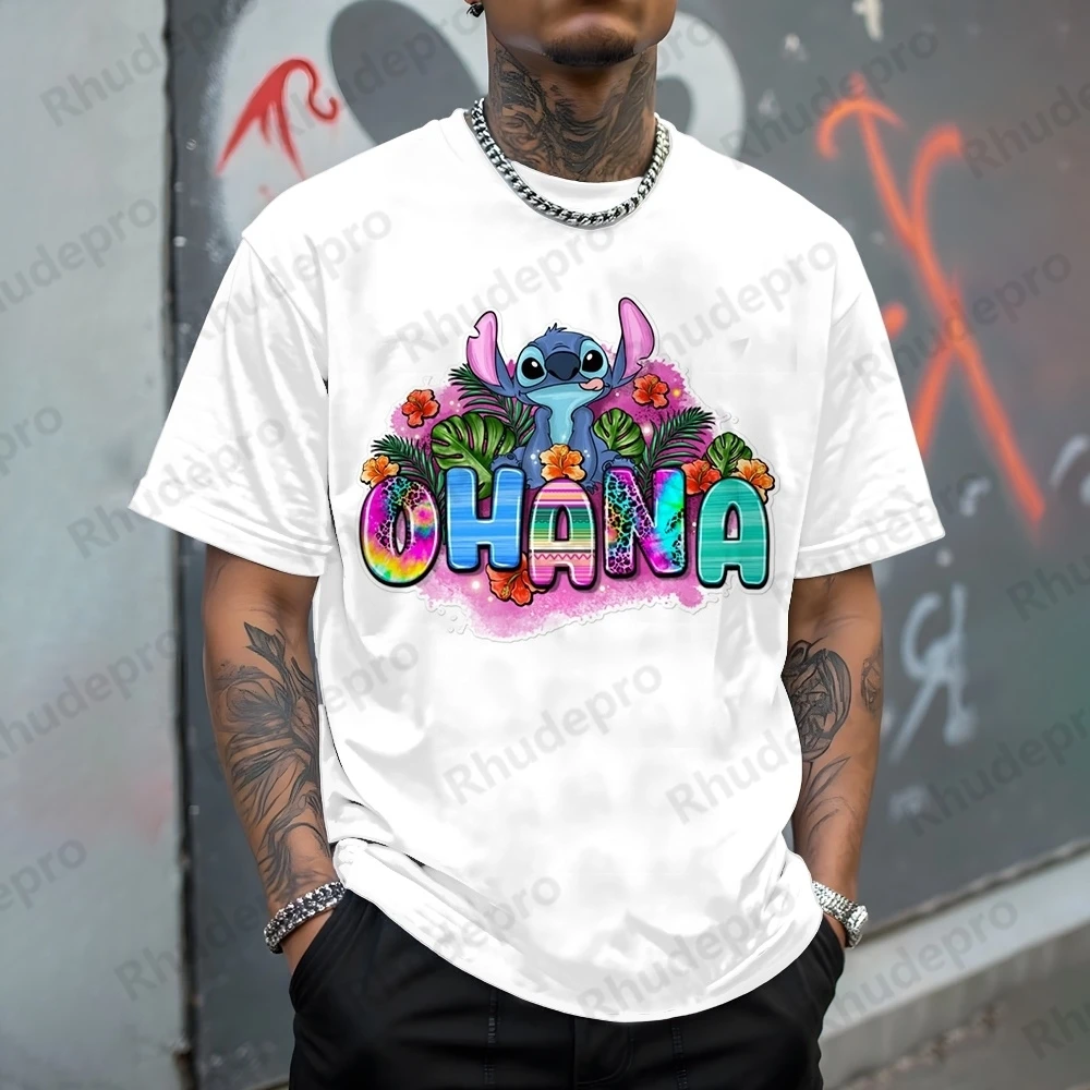 

Disney Cartoon Summer Men Cute Mickey Mouse T-Shirt Fashion Cartoon Tops Tee Male Short Sleeve Clothing Casual Outfit Streetwear