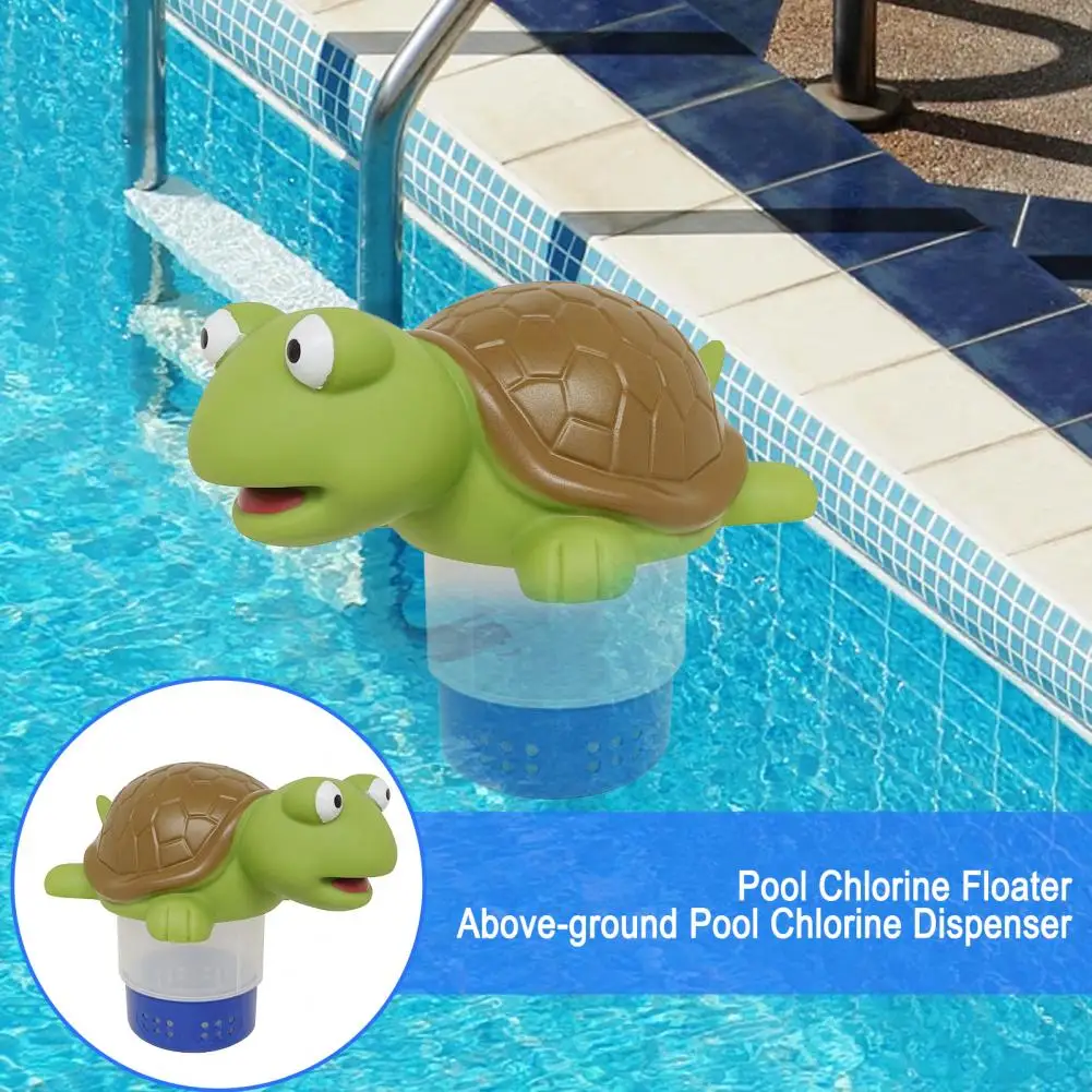 

1 шт., плавающий дозатор хлора с милой черепахой, поплавок для бассейна, аксессуары для плавания, таблетки, украшение для бассейна ﻿