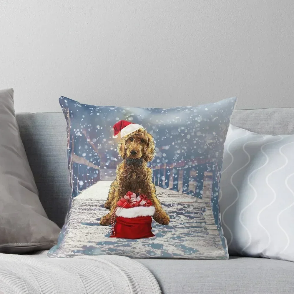 Christmas Dog Goldendoodle Poodle Throw Pillow Sofa Pillow Cover pillow cover luxury