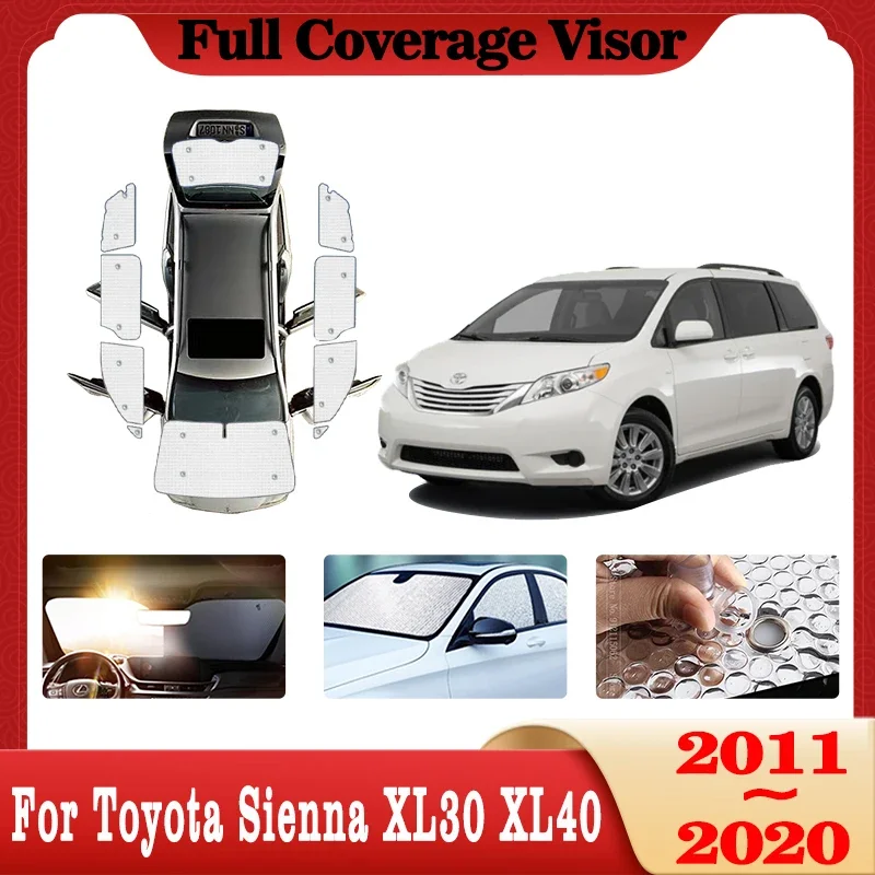 

For Toyota Sienna 2018 Accessories XL30 2011~2020 Full Car Coverage Sunshades Window Visor Cover Shade Protector Car Accessories