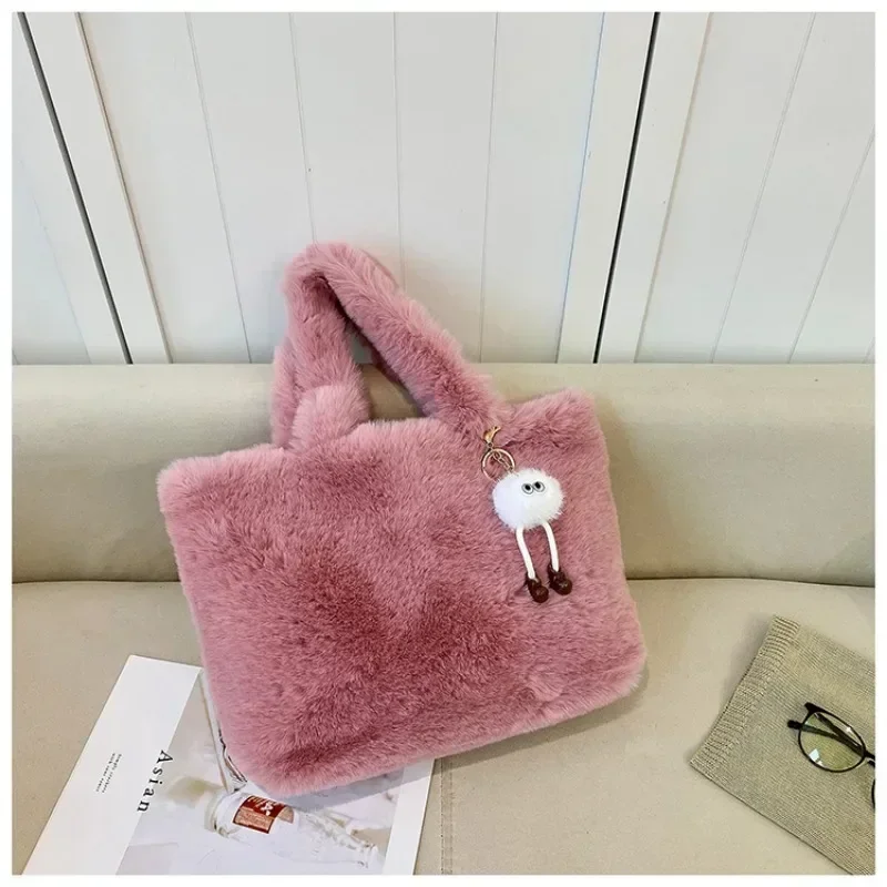 2024 Autumn New Leisure Large Capacity Concise Fluffy Bags for Women Versatile Hot Sale Cannot Shoulder or Back Commute Handbags