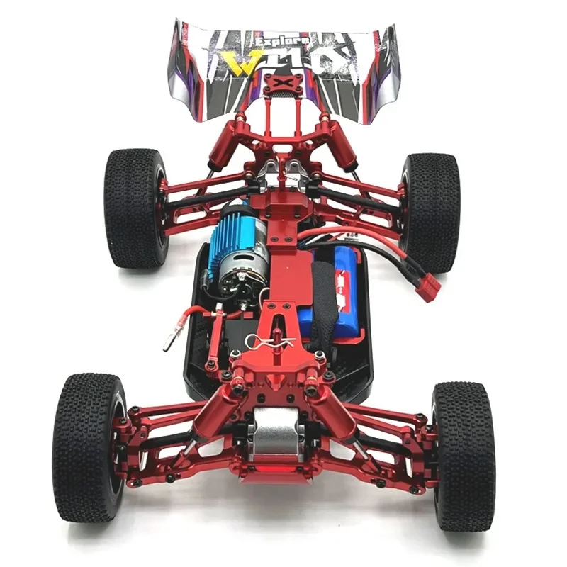 Conjunto de dirección de Metal para Wltoys 144016 144018, conjunto de varilla de enlace Servo, piezas de actualización de coche RC, accesorios