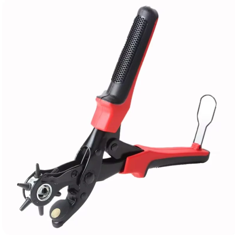 Perforateur de ceinture multifonctionnel à 6 trous ronds, pour bagages, produits en plastique, cuir, papier, carte, poinçon, pince