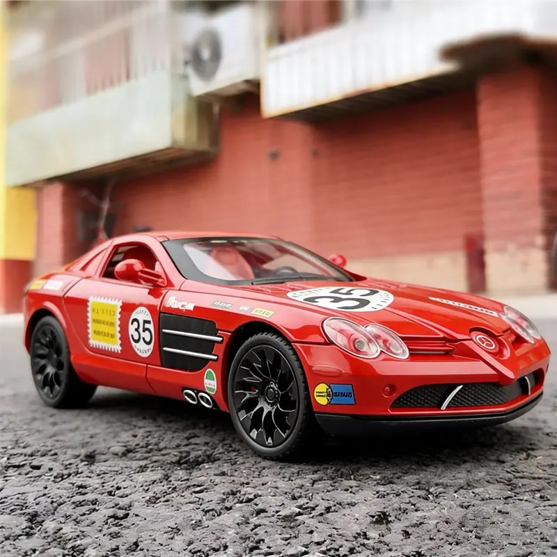 

1:24 SLR 722S Track Version Alloy Sports Car Model Diecast Metal Racing Car Vehicles Model Simulation Sound Light Kids Toys Gift